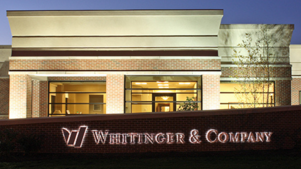 Whitinger dimensional letters and logo