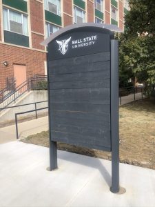 Ball State University wayfinding and informational sign