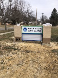 Winton Woods illuminated site identification sign