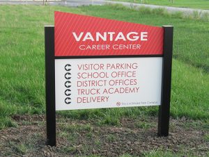 Vantage Career Center directional sign